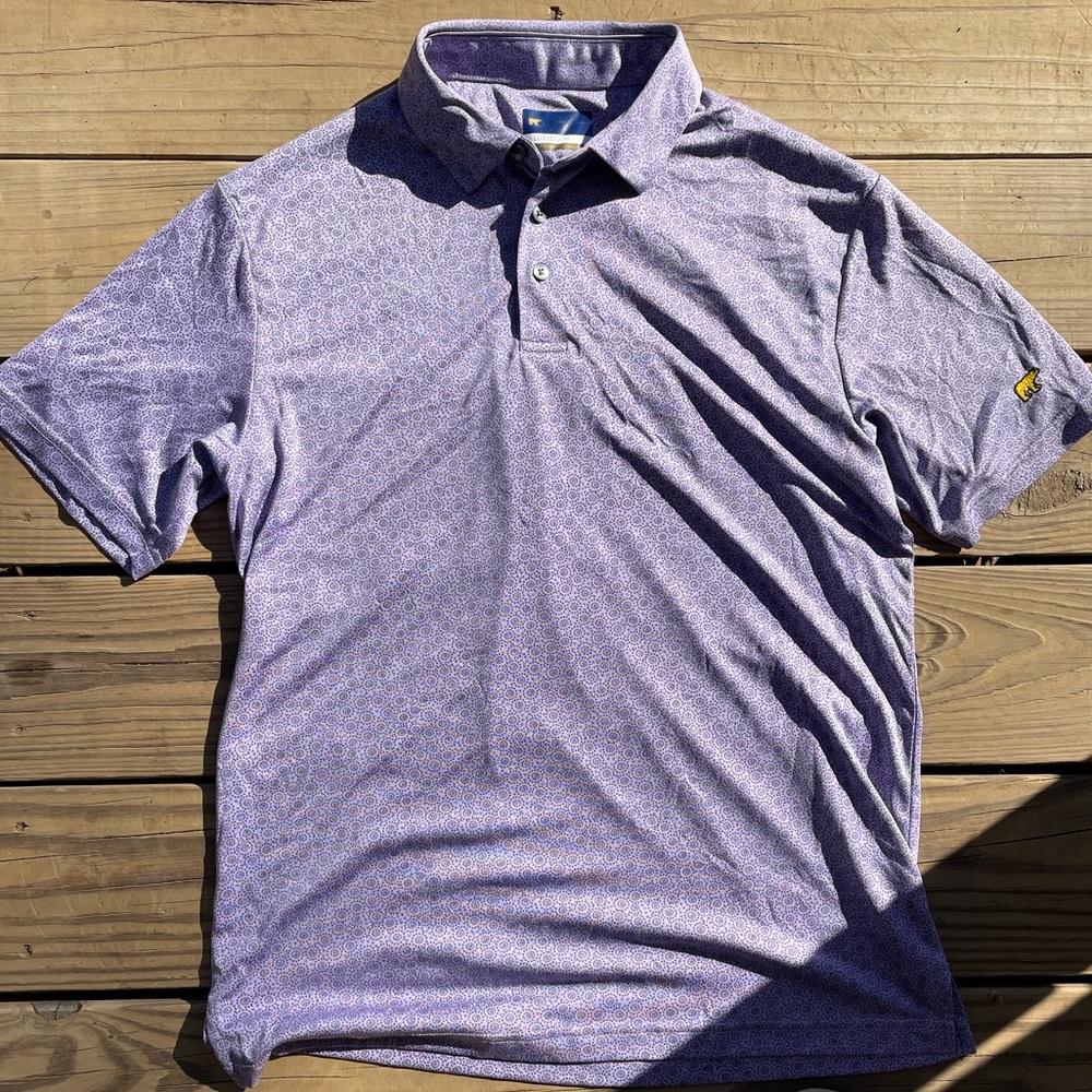 Jack Nicklaus Golf men’s Size M medium purple polo shirt with yellow bear logo